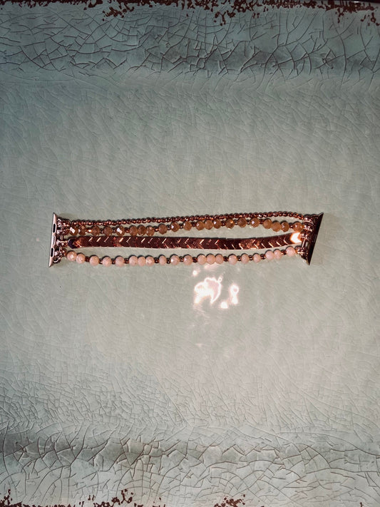 Rose Gold Beaded Apple Watch Band